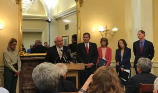 Christiansen, Perdue, Murkowski, and Cantwell at the press conference announcement